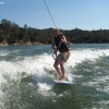 IMAGE: Lori Giving Wakesurfing A Try