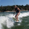 IMAGE: Lori Giving Wakesurfing A Try