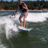 IMAGE: Lori Giving Wakesurfing A Try